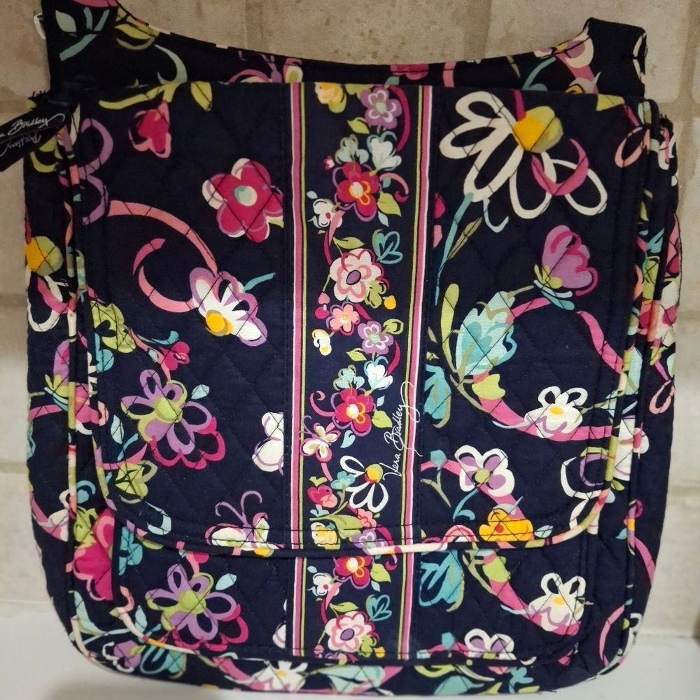 Vera Bradley Crossbody Mail Bag Floral Butterfly Print